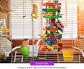 RUBY.Q Large Parrot Toy, 20in Bird Parrot Toy, Multicolored Natural Wooden Bird Chewing Toys for Large Macaws, African Grey and a Variety of Amazon Parrots