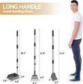 Dog Pooper Scooper, Dog Poop Tray and Rake Set with Long Stainless Handles