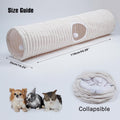 FORMYCATIE Luxurious Cat Tunnel,43" Straight Cat Tunnel Toys with Balls for Indoor,Collapsible Peekaboo Cave for Kitten （White Stripe）