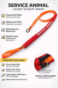ALL ACCESS CANINE Service, Support & Therapy Animal Dog Leash Sleeve Wrap | Red Durable Nylon Fabric | Adjustable Hook & Loop | Includes 3 Information Cards