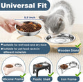 6 PCS Thickened Stainless Steel Cat Bowls, 5.5 Inch Shallow Wide Flat Metal Kitten Food Bowls, Whisker Friendly Fatigue 