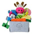 MRSOHRET 20Pcs Puppy Chew Toys for Teething, Dog Chew Toys with Rope Toy, Pet Dog Toothbrush, Treat Balls, Plush Toys and Squeaky Toys for Small Medium Dogs with Basket