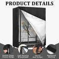 CebraBounze Bird Cage Cover 35"x25"x47" Heavy Duty Waterproof Bird cage Covers for Night, Zipper Panel Blackout Birdcage, Good Night Enclosure for Parakeet, Parrot, Cockatiel and More Finches