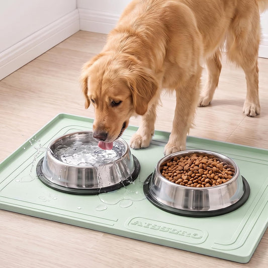 22x19 Pet Feeding Mat Waterproof Nonslip Cats and Dogs Water Bowl Mat