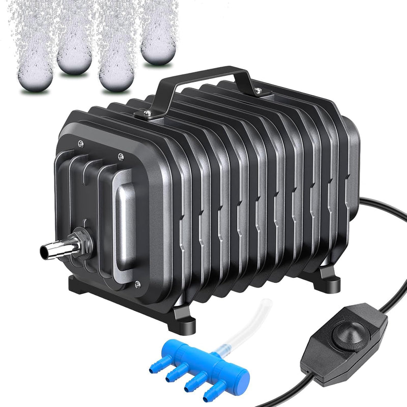 254GPH Aquarium Air Pump, Adjustable Quiet Fish Tank Bubbler, Commercial Air Pump with Completely Accessories, Oxygen Ae