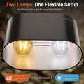 Dual Reptile Light Fixture, Dome Heat Lamp with Independent Switches, E26 Ceramic Sockets, Max 160W Each, for Basking, U