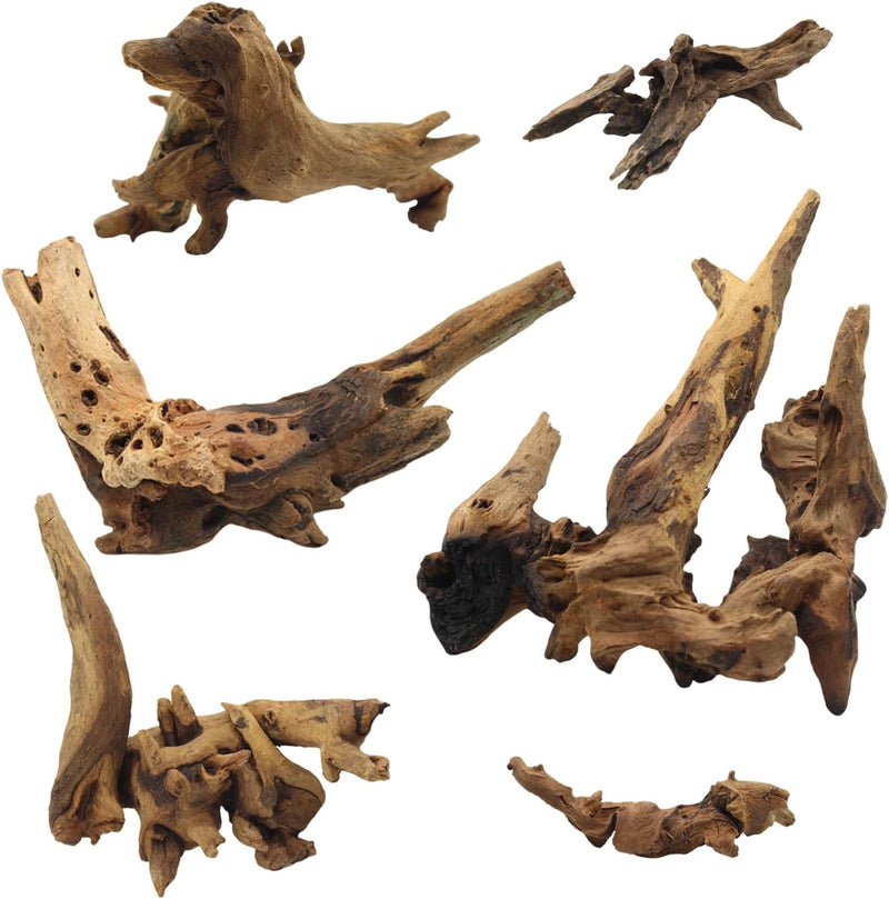 Driftwood for Aquarium Decor, Fish Tank Decor, 6 Pcs Reptile Branches, Drift Wood for Fishtank, Aquarium Hardscape, Craf