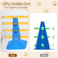 AIHSUMC Dog Agility Hurdle Cone Set, Dog Agility Course Backyard Set with Height Adjustable Crossbar for Rehabilitation & Beginners, Dog Agility Equipment for Obstacle Courses,4 Height Levels (10 Pack