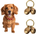 Penitue Extra Loud Copper Dog Bells, 18mm/0.71in Brass Pet Collar Bells with Vintage Charm Pendant for Small Dogs & Cats