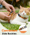Halypet Cat Harness and Leash Set, Escape Proof 3-in-1 Adjustable Harness for Cats & Kitten, Soft Lightweight, Easy On & Control for Walking, Travel & Outdoor Use, Vibrant Leopard Orange, Medium