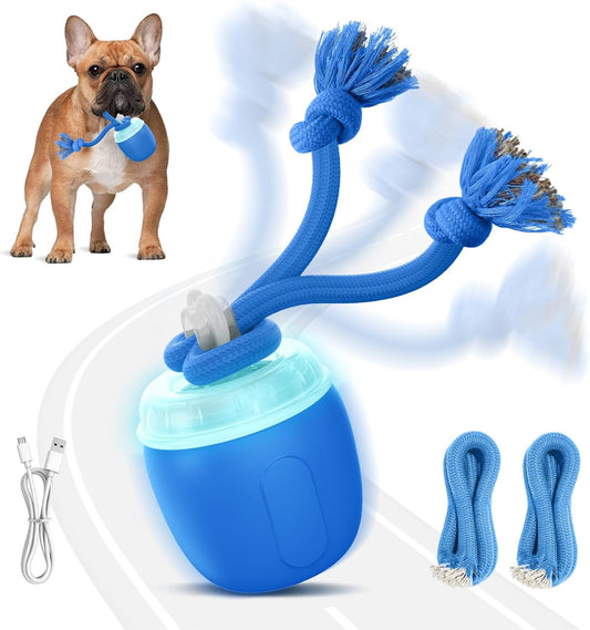 Interactive Dog Toys, Automatic Moving and Rolling Dogs Toy with Rope for Medium/Large Dogs, Interactive Dog Ball to Kee