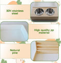 Rabbit Hay Feeder with Litter Box, 3 in 1 Wooden Bunny Feeder, Small Animal Hay Holder Rack for Rabbit, Guinea Pig, Hams