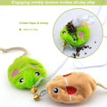 URMYONLY Interactive Cat Toy Wand with Catnip Mouse, Cat Teaser Wand Rainbow String for Bored Indoor Adult Cats and Kittens (2 Pack Mouse)