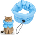 Adjustable Soft Recovery Collar for Cats, Soft Cat Cone with Drawstring