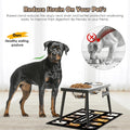 ADENGL Metal Raised Dog Bowl Stand for Large and Medium Dogs, Stronger Elevated Dog Bowls with Sprill Proof Mat, Pet Food & Water Bowls 10" Tall Dogs Feeder (58OZ-Stainless Steel Pet Bowl, Mat-16x24)