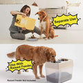 JASGOOD Dog Slow Feeder - Reduce Slip Puzzle Bowl for Raised Pet Feeders - Interactive Bloat Stop Elevated Diners Replacement Bowl (Gray, Fit Opening 7.5"-8")