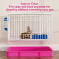 STILLCOVE Small Rabbit Cage Indoor, with Water Bottle & Food Bowl & Mat