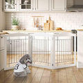 PAWLAND Extra Wide Dog gate for The House, Doorway, Stairs, Freestanding Foldable Wire Pet Gate, Pet Puppy Safety Fence,