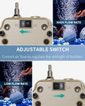 Pawfly 254 GPH Aquarium Air Pump Adjustable Quiet Oxygen Aerator Pump with Multi-Port Air Flow Control Lever Valve Split