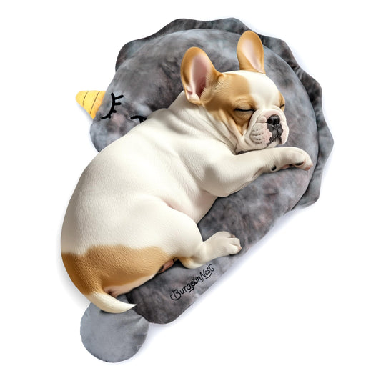 BurgeonNest Small Dog Calming Pillow for Dogs and Cats, Fluffy Soft Colorful Sleep Bolster Cozy Pet Bed Pillow, Great Present for Senior Pup Puppy Kitten, Washable, M