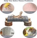 Lizard Scratching Pad, Volcanic Rock Basking Platform with Wooden Pile Bearded Dragon Hides and Caves, Small Animal Cage