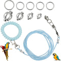 Bird Leash with 4 Different Size Foot Ring, Parrot Flying Rope Elastic Bird Harness Flying Leash Outdoor Training Tracti