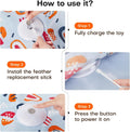Potaroma Hide and Seek Interactive Cat Toys, Moving Concealed Wand Feather, Automatic Chargeable Indoor Kitten Exercise Kicker, Mouse Squeaky, Floral Cover
