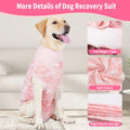 Coppthinktu Dog Onesie for Surgery Female, Breathable Dog Surgery Spay Recovery Suit, Dog Cone Alternative for Anti-Licking Skin Diseases, Small to XXL Sizes, Pink, Polyester Blend