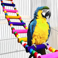 Bird Toys for Parrots Parrot Bridge, Swing Toys, and Ladders for Macaws, African Greys, Budgies, Cockatiels & Parakeets - Wooden Bird Ladder and Swing Toys for Play and Training (12.5Inch - 5 Ladders)
