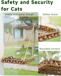SETVSON Cat Window Perch Cat Window Hammock Bed for Indoor Cats, Large Handwoven PE Rattan Window Seat, 4 Suction Cups, Double Sided Washable Cushion Bed, 2.3 Inch Fence Shelf, for Pet Kittens Natural
