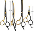 Dog Grooming Scissors Kit, Fcysy Professional Pet Shears for Cats at Home, Dog Grooming Tools with Curved & Straight Blades Scissors Thinning Shears Pet Supply Set