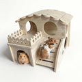 Multi-Chamber Wooden Hamster Hideout, House and Cage Accessory
