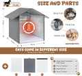 Insulated Outdoor Cat House Weatherproof Winter, Grey