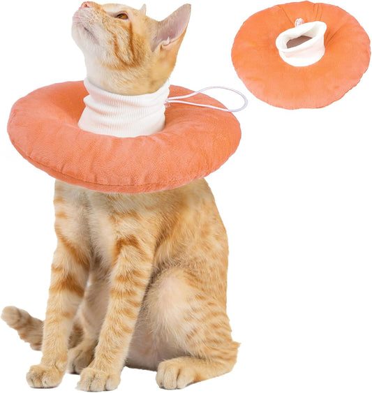 Adjustable Cat Recovery Cone, Comfortable & Lightweight Elizabethan Collar to Stop Licking or Scratching, Suitable for S