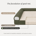 Furhaven The Leaner L-Bolster Orthopedic Chaise for Jumbo XL Dogs, Grid Chenille Bed with CertiPUR-US Certified Foam, Sa