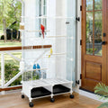 Large Bird Cage, Parakeet Cage with Detachable Stand & Wheels,Bird Cage arakeet Cage with Bird Slide-Out Tray, Wooden Pe