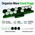 Magnetic Coral Frag Rack, 15-Hole Frag Plug Holder for Reef Tan