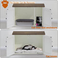 Timberer Cat Litter Box Enclosure, Hidden Litter Box Furniture with Divider