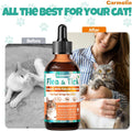 Flea and Tick Prevention for Cat, Flea Drops with Vitamins Fish Oil 2 fl oz