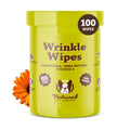 Natural Dog Company Wrinkle Wipes for Dogs, 100 Count, Hypoallergenic, Cleaning & Deodorizing, for Grooming Faces, Paws & Butts