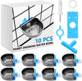 Potchen 10 Pcs Rabbit Water Bowl Nipple Drinker, 304 SS Hanging for Cages