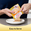 INABA Churu Entrée Bisque for Cats, Grain-Free, High Moisture, Prebiotic Wet Cat Food, 1.76oz. per Pouch, 6 Pouches, Chicken with Salmon Recipe