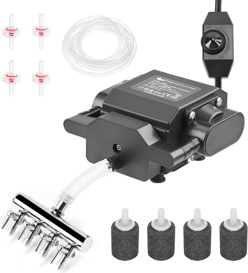 AQQA Aquarium Air Pump, 18W, 400GPH