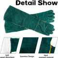 Surfante Animal Handling Gloves Bite Proof with 40inch Collapsible Snake Hook,Suitable for Falcon Dog Cat Bird Reptile Snake
