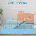 Guinea Pig Cages with Tarp and Bedding Pee Pad Liner, 2-Story Large Guinea Pig Playpen C&C Loft Cage for 2 Rabbit Bunny 