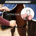 Premium Horse Blanket Sheet Leg Straps, Replacement Stretchy Belly Strap with Double Swivel Snaps, Adjustable Elastic Le