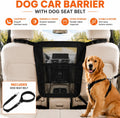 Dog Car Barrier, Dog Car Net Barrier, Heavy Duty Canvas Seat Divider with Belt Set, Double-Sided Organizer, Adjustable Pet Safety Kit, Precision Fit for SUV & Cars