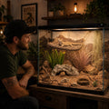 26Pcs Desert Reptile Tank Accessories, Bearded Dragon Tank Accessories with Hammock, Reptile Hide, Water Dish, Plants, V