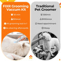FIXR Dog Grooming Vacuum Kit with Clippers, 12000Pa Strong Suction, 2L Large Dust Cup, Low Noise <50dB, 5-in-1 Pet Hair 