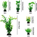 QUOZUO Fish Tank Accessories Aquarium Decorations Green Plants, 10pcs Green Fish Tank Decorations Plastic Plants, Fish T